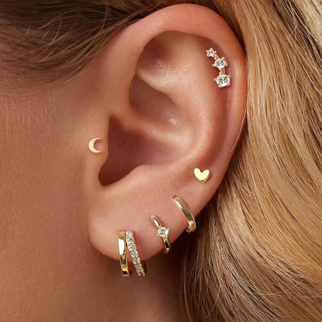 ZAKOL Creolen-Ohrstecker-Set, Gold, Zirkonia, Damen - Bild 1