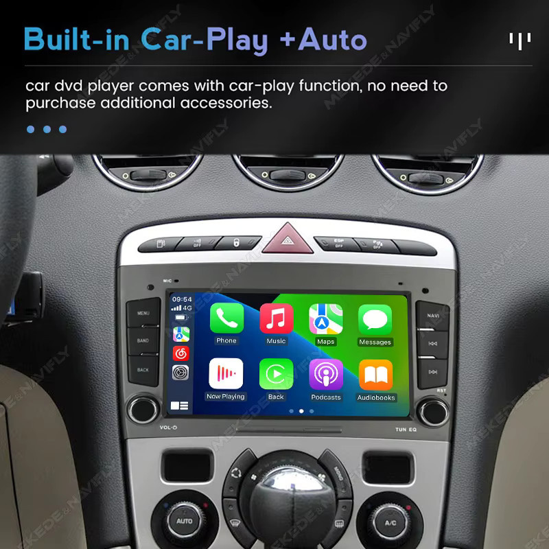MEKEDE Wireless CarPlay Android Auto Autoradio für Peugeot 308 408 in Schwarz und Grau - Bild 4