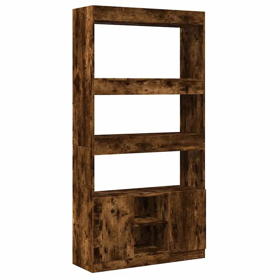 vidaXL Highboard Räuchereiche in Braun mit Türen und Regalfächern, B/T/H: 92 x 33 x 180 cm - Bild 2