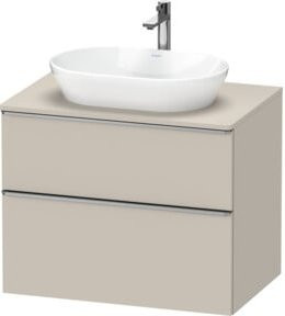 Duravit Waschtischunterschrank D-Neo in Beige Matt mit Türen und Schubladen, Wandmontage, B/T/H: 80 x 55 x 66,4 cm - Bild 1