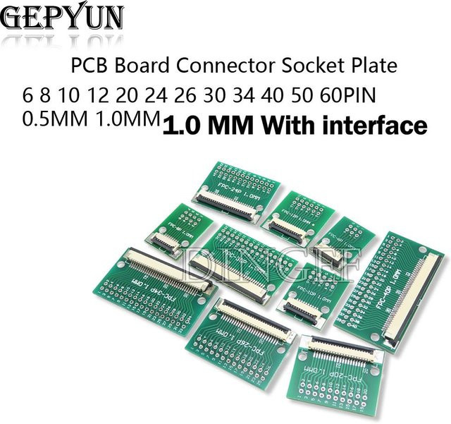 SMT Adapter Platine für FPC FFC Kabel mit 0,5mm und 1,0mm Pitch auf 2,54mm Lochraster, grün - Bild 1
