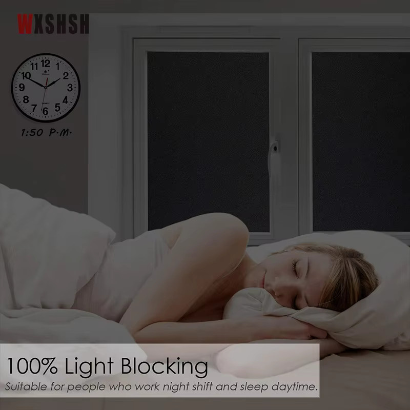 WXSHSH Fenster-Sichtschutzfolie in Schwarz, selbstklebende und undurchsichtige Verdunkelung mit UV-Schutz für deine Privatsphäre - Bild 5