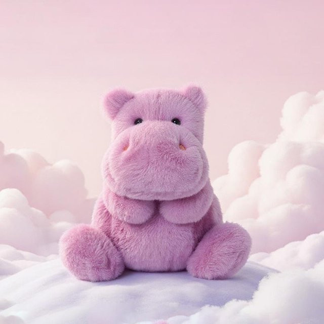 Lila Nilpferd, Plüschtier, 26cm, ab 3 Jahre - Bild 1
