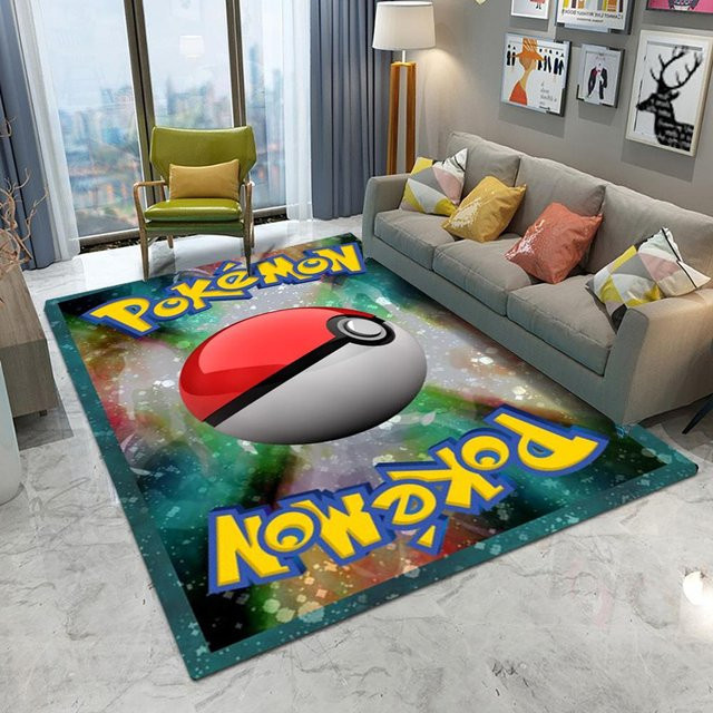 Miniso Poke Ball Pokémon Teppich, rutschfest und waschbar, B/T: 80 x 50 cm - Bild 1