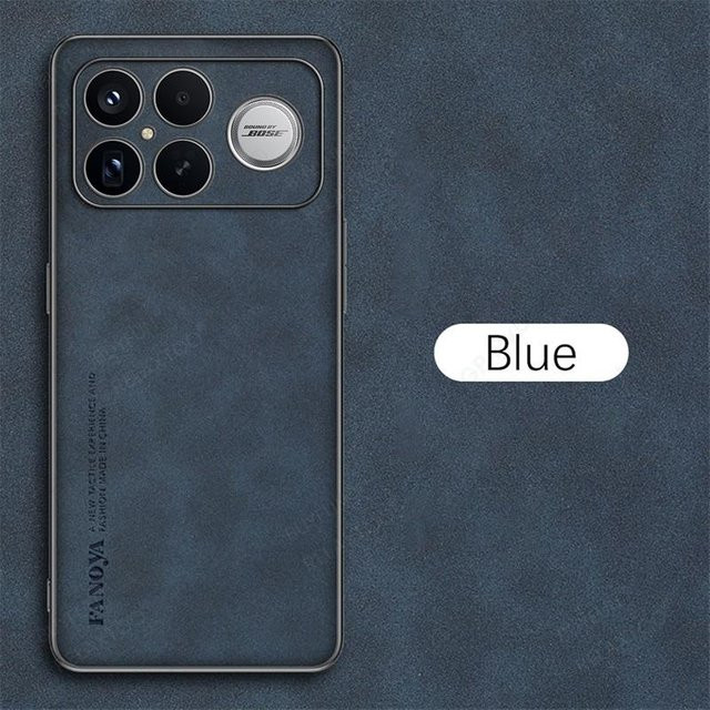 Relaxtoo Premium Schafsleder Handyhülle für Xiaomi Poco F8 Ultra 5G und Poco F8 Pro 5G 2025 in Blau mit Stoßfestem PC-Rahmen und Kameraschutz - Bild 1