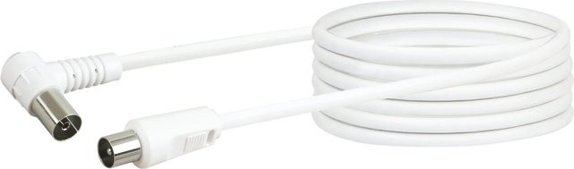 Schwaiger Anschlusskabel mit 90° Winkelstecker in Weiß, 5 m - Bild 1