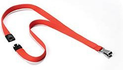 Durable Textilband Soft Colour mit Karabiner, Farbe: korall, 10 Stück, B: 1,5 cm, L: 44 cm - Bild 1