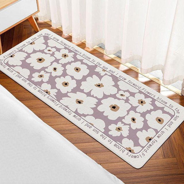 Rutschfeste Teppichmatte von Yiran Furniture mit floralem Design in Multicolour, B/T: 60 x 40 cm - Bild 1