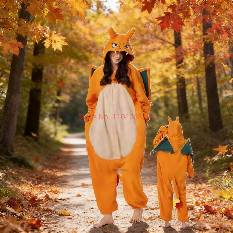 Bandai Pokémon Glurak Kostüm Pyjama, Overall, Unisex - Bild 5