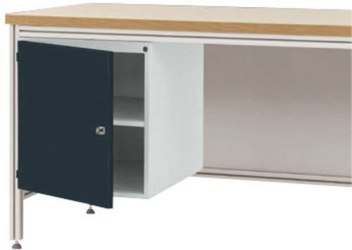 Manuflex Gehäuse-Unterbau ZB4980.7016 für ALU-Arbeitstische in Anthrazit mit Türanschlag rechts, Nutzhöhe: 50 cm, für Tischtiefe: 60 cm - Bild 1