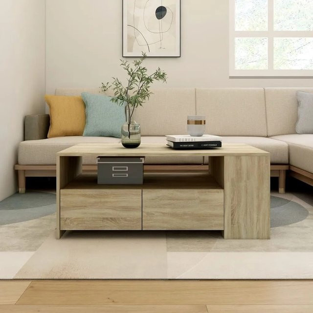 vidaXL Couchtisch Sonoma-Eiche in Beige aus Holzwerkstoff, B/T/H: 102 x 55 x 42 cm - Bild 1