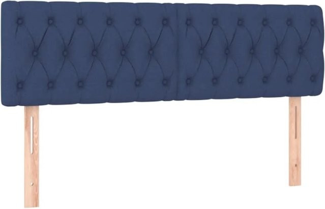 vidaXL LED Kopfteil in Blau mit USB-Ladeport und integrierter Beleuchtung, Breite: 144 cm, Tiefe: 7 cm, Höhe: 78 bis 88 cm - Bild 1