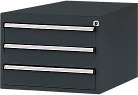 Manuflex Schubladen-Unterbauten für Werkbank Profi aus Stahl, anthrazit, Tiefe: 70 cm - Bild 1