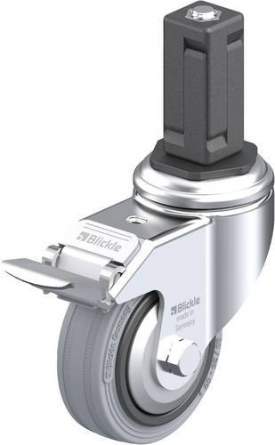 Blickle Lenkrolle LKRA-VPA 80G-11-FI-FA-EV14 mit Feststeller, Rad-Durchmesser: 80 mm, Tragfähigkeit: 80 kg, Farbe: Grau/Schwarz/Silber - Bild 1