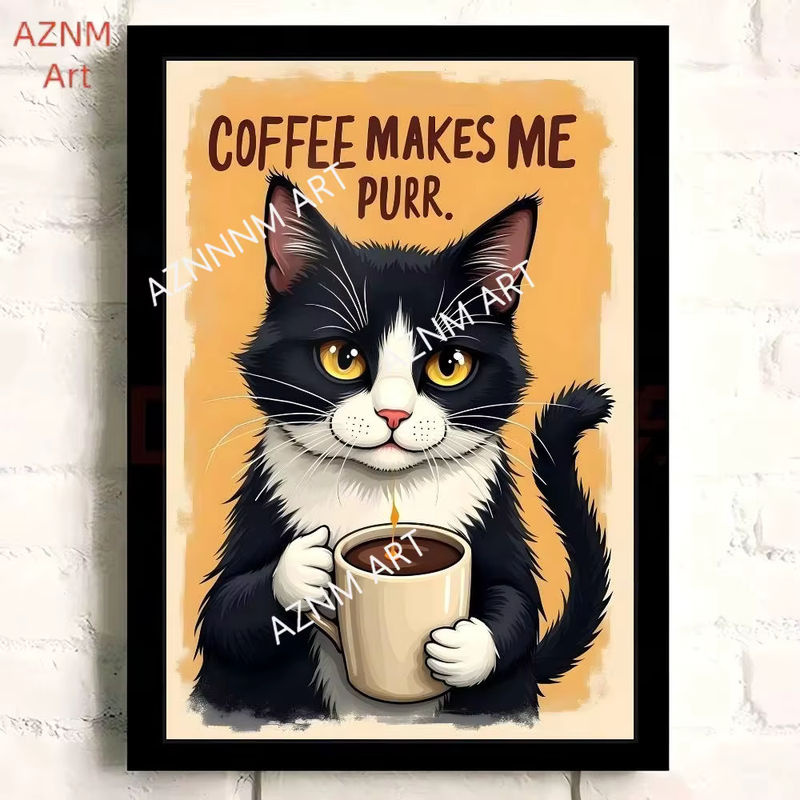 CAT ART Vintage Filmplakat Wandgemälde aus Papier in mehrfarbigem Design für Wandmontage oder Tischaufstellung - Bild 5