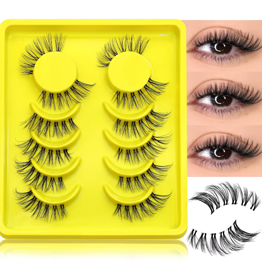 VELTRINAY Falsche Wimpern, Wispy, Natürlich aussehend, 3/4 Wimpern - Bild 2