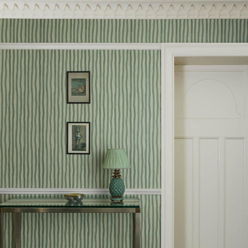 House of Hackney Tapete Artists Stripe in Opal Green mit abstraktem Streifenmuster, Vlies, Breite: 180 cm, Höhe: 300 cm - Bild 2
