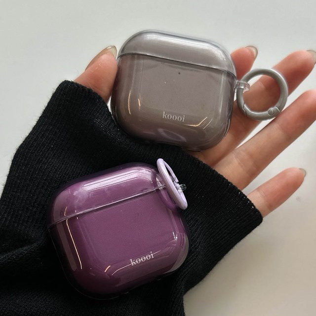 Retro Soft Case für Apple AirPods Pro 2, AirPods 4, 3, 2, 1 in Transparent mit Lila, Orange und Grün - Bild 1