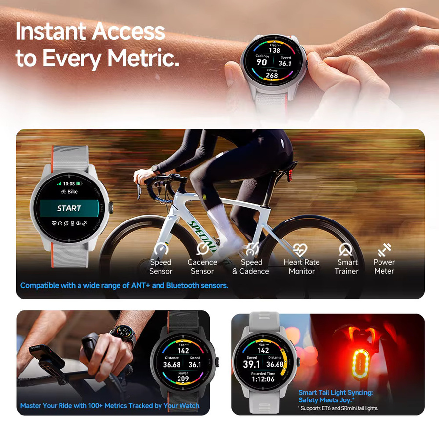 iGPSPORT VeRun Sportuhr in Schwarz mit GPS und Herzfrequenzmesser für Android und iOS - Bild 4