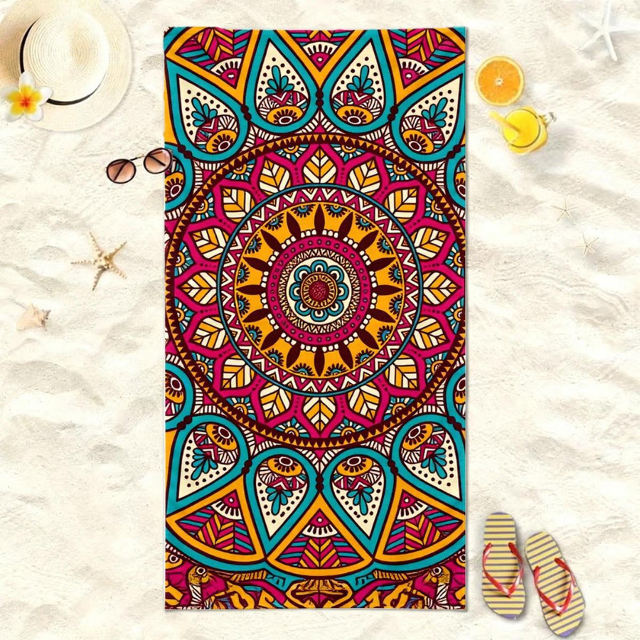 Bohemian Mandala Übergroßes Strandtuch mit Muster, Winddicht und Sonnenschutz, B: 40 cm, H: 60 cm - Bild 4