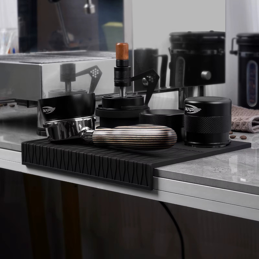 IKAPE Espresso-Manipulationsmatte aus Silikon in Schwarz für deine Tamp-Station - Bild 2