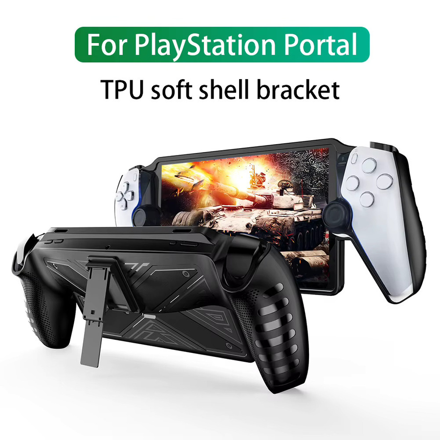 ALLOET TPU-Schutzhülle für Spielkonsolen-Controller mit integriertem Ständer in Schwarz - Bild 2