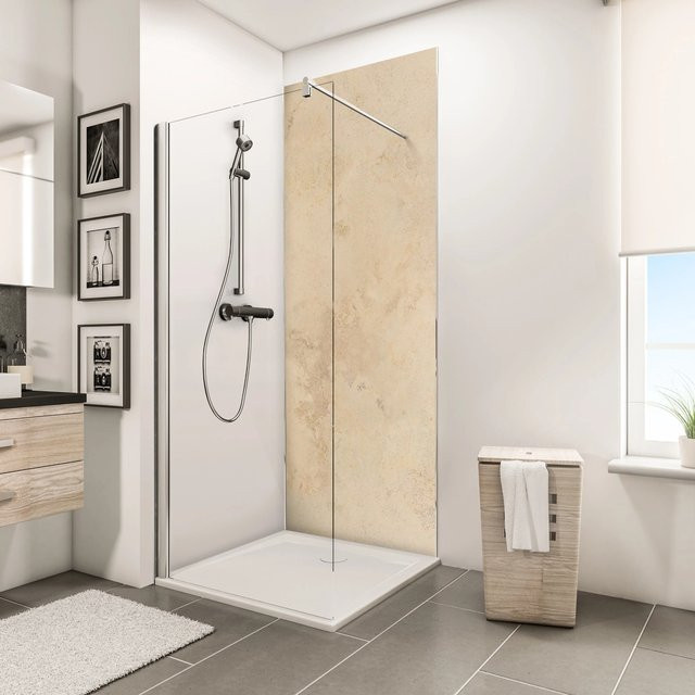 Schulte DecoDesign Duschrückwand in Kalkstein-Hell mit Steinoptik, Farbe: Beige, B/H: 150 x 255 cm - Bild 1