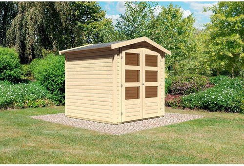 KARIBU Gartenhaus Amberg 2 aus Holz in Beige, B/H/T: 186 x 201 x 186 cm - Bild 1
