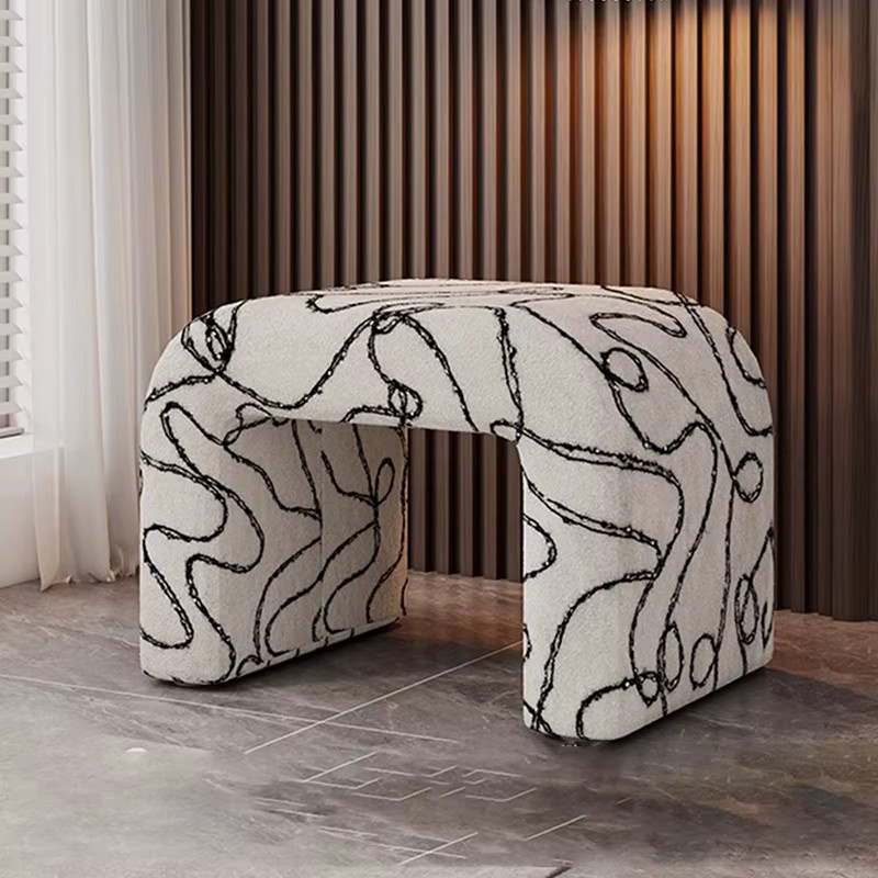 Moderne Schuhbank HOUYU als gepolsterter Hocker mit Stoffbezug für den Flur - Bild 4
