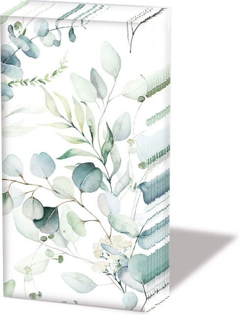 Ambiente Papiertaschentücher Eucalyptus all over in Grün und Weiß - Bild 1