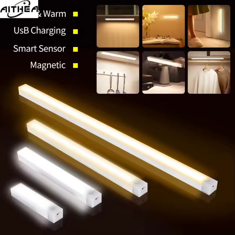 AITHEA LED Bewegungsmelder Nachtlicht mit Lichtsensor, weiß, wiederaufladbar, magnetisch - Bild 2