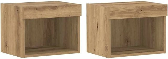 Set aus 2 vidaXL TV-Schränken in Eiche, modern und wandmontiert mit integrierter Beleuchtung, B/T/H: 40 x 30 x 30 cm - Bild 1
