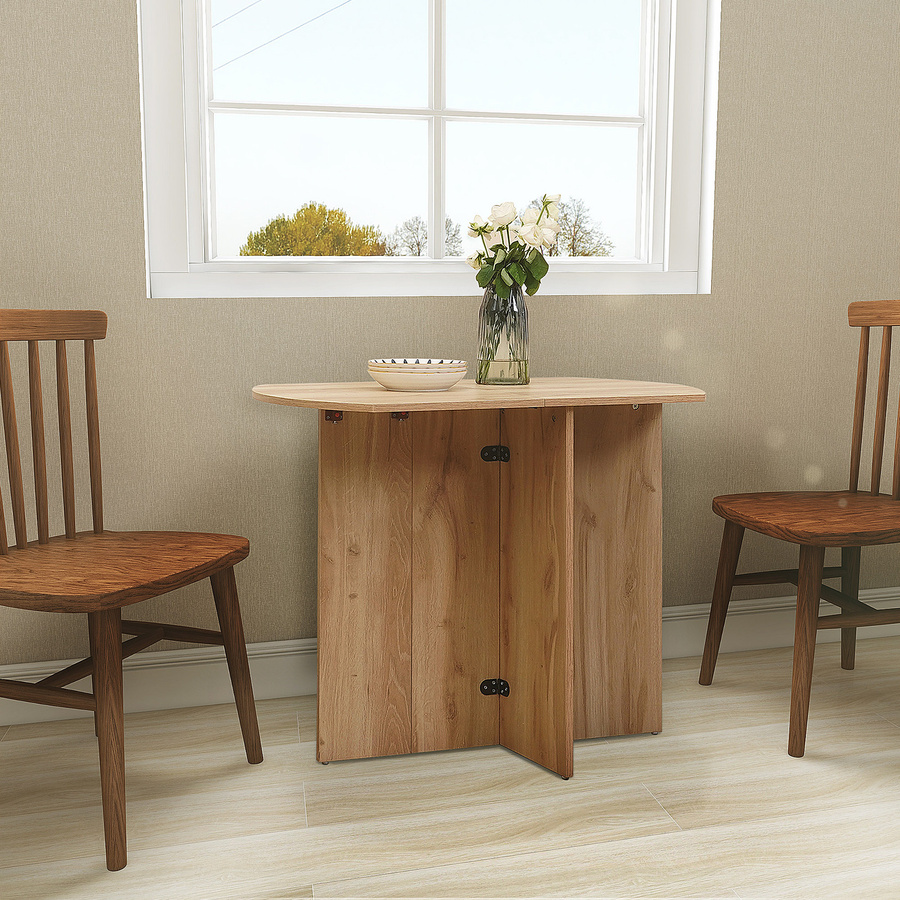 HOMCOM Klappbarer Esstisch in Eiche, moderner Beistelltisch und Küchentisch, B/T/H: 90 x 60 x 74 cm - Bild 2