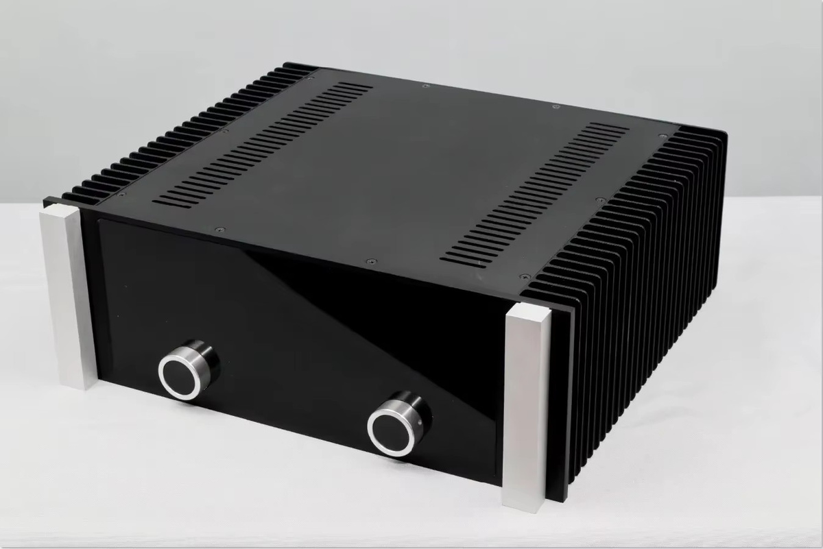 SENGTERBELLE MC4315 HiFi DIY Verstärker Chassis aus Vollaluminium in Schwarz mit beidseitigen Kühlkörpern - Bild 2