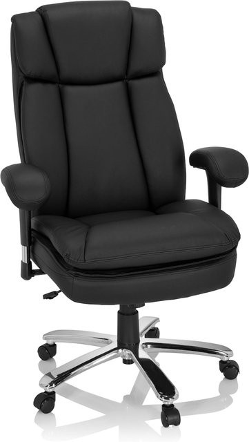 hjh OFFICE Drehstuhl BUILDER XXL in Schwarz und Weiß aus Kunstleder mit Armlehnen und Höhenverstellung - Bild 1