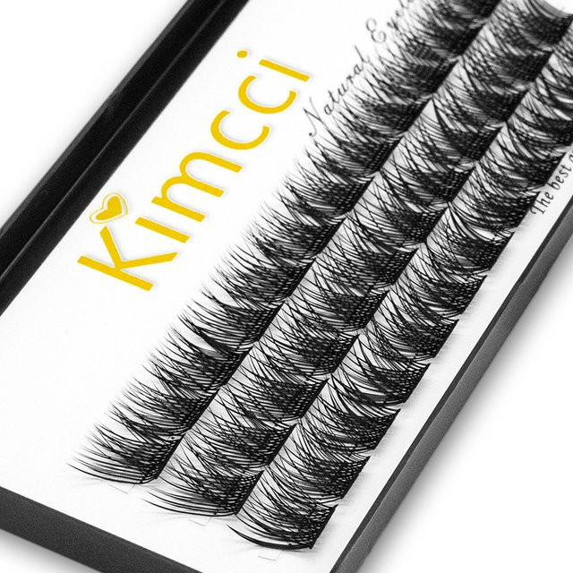 Kimcci Falsche Wimpernbündel, 3D Russische Volumen, Schwarz, Unisex - Bild 1