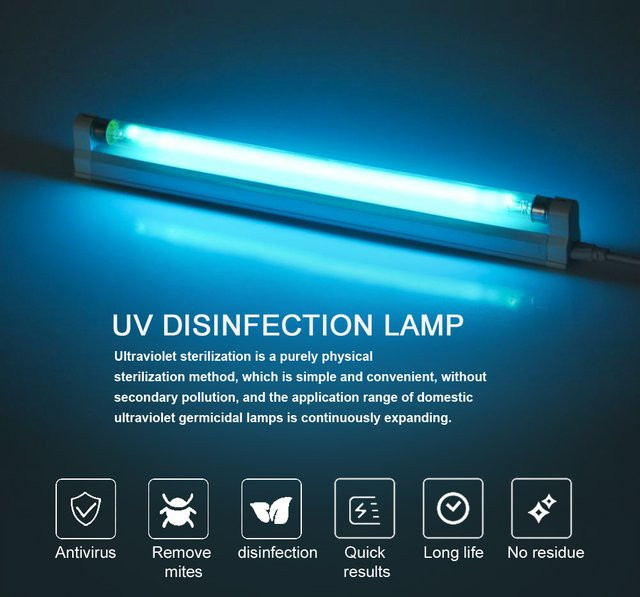 PARKSON UVC-Desinfektionslampe T5 UV-Sterilisator-Röhre mit 8 W und 230 V zur Milbenentfernung und Desinfektion - Bild 1