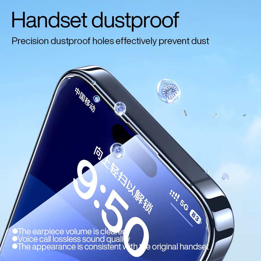 SmartDevil Staubfreier Displayschutz aus gehärtetem HD-Glas für iPhone 15 Pro Max, iPhone 15, iPhone 14 Pro und iPhone 15 Plus, transparent, vollständige Abdeckung - Bild 4