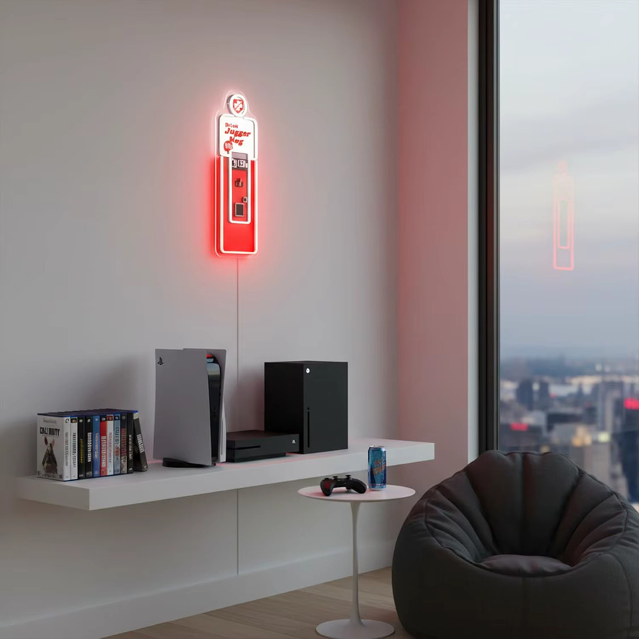 Dimmbares LED-Neonschild im Retro-Getränkeautomat-Design für Bar und Gaming-Raum, Schwarz, Rechteckig, Breite: 43,0 cm, Höhe: 14,5 cm - Bild 4