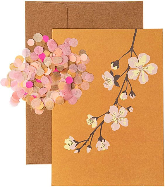 Rico Design Paper Poetry Grußkartenset Kirschblüte in Senfgelb - Bild 1