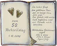 Artelithschild Decoramic als Buch für Ehrungen und besondere Anlässe, Weiß, B: 27 cm, H: 22 cm - Bild 1