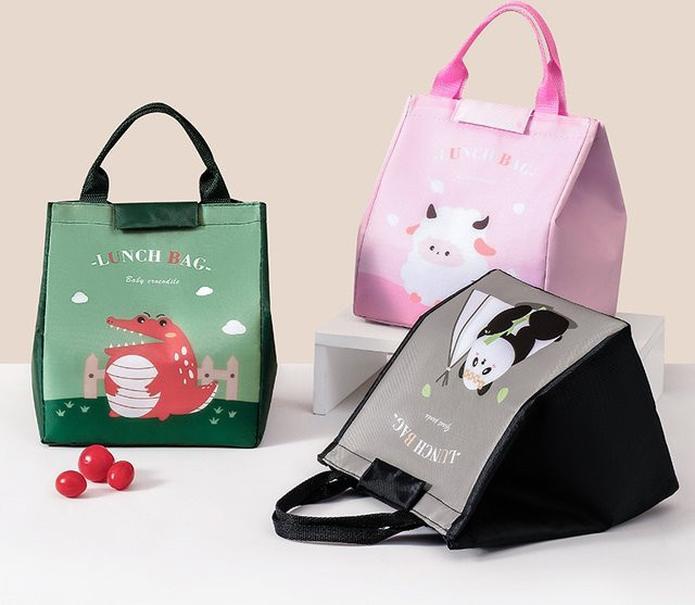 Isolierte Cartoon Lunchbox Tasche als Bento Tasche mit Aluminiumfolie in Pink - Bild 1