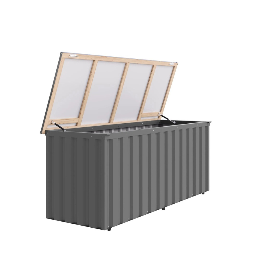 Karibu Freizeitbox Helios 3 aus Leimholz und Trapezblech in Graualuminium - Bild 2