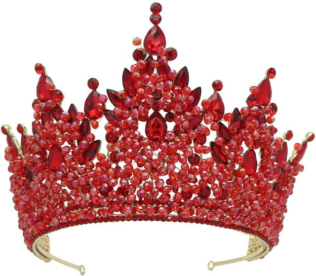 Wucifang Jewelry Hochzeitskrone, roter Kopfschmuck, Damen - Bild 1