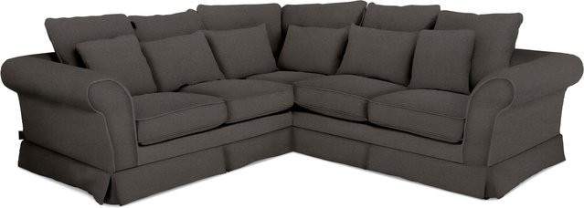 Polsterecke SANSIBAR LIVING NYBORG in Grau mit Stoffbezug und Eichen-Elementen, L-Form linksseitig, B/T/H: 250 x 140 x 70 cm - Bild 1