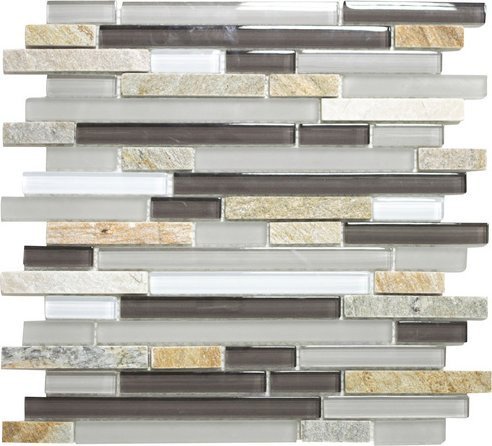 HuH Mosaik Wandfliese Avantgarde in Braun und Grau mit Steinoptik aus Glas, B/H: 30 x 30 cm - Bild 1