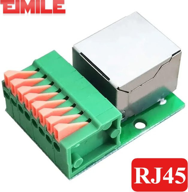 DIVEDEER RJ45 Netzwerkanschlussbuchse für DIN-Schienenmontage, schweißfreie Ethernet LAN Datenbuchsenadapterplatine - Bild 1