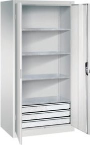 C+P Werkzeugschrank Acurado mit Schubladen und Türen, grau/weiß, B: 195,0 cm, T: 93,0 cm, H: 60,0 cm
