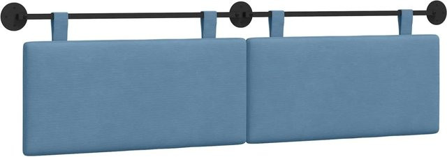 vidaXL Wandmontiertes Polsterpaneel aus Cordstoff in Blau, B/H/T: 170 x 55 x 5 cm - Bild 1