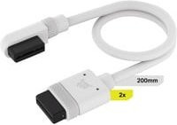 Corsair iCUE LINK Slim-Kabel, 90 Grad abgewinkelt, Weiß, Länge: 20 cm - Bild 1